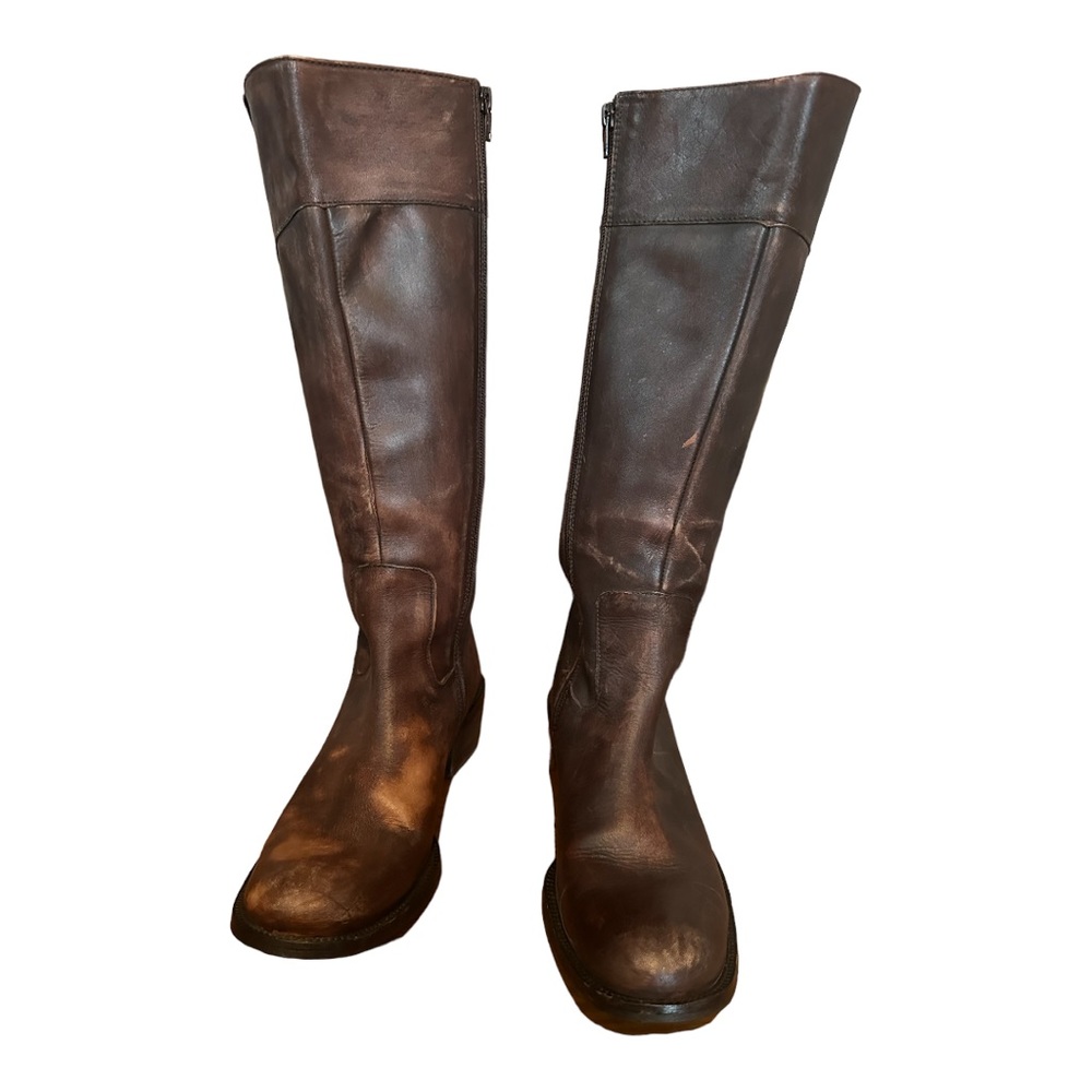 Genuine leather knee high boots